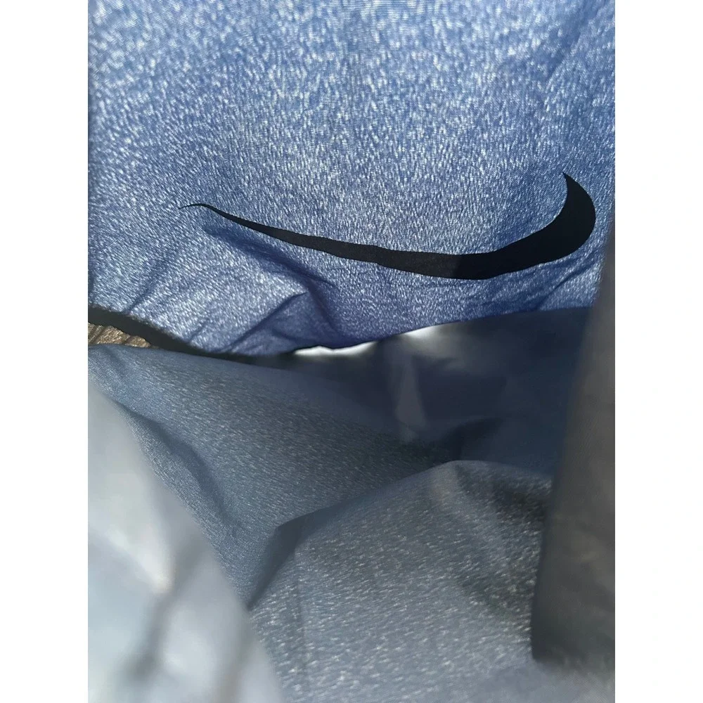 Nike Drawstring Cinch Sack Gym Bag Navy Blue Black Mesh Swoosh Logo B698
